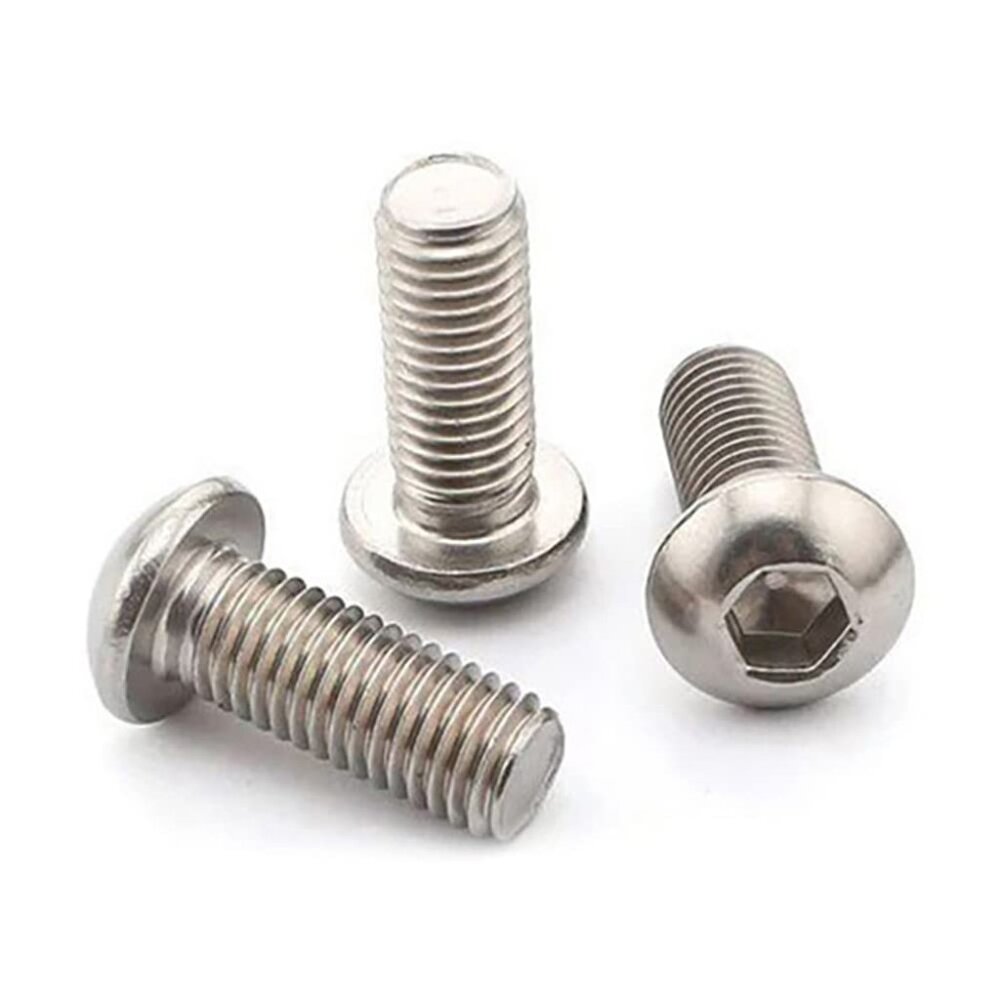 50 Pcs 1/4-20 x 1 Button Head Socket Cap Bolts Screws,304 Stainless Steel 18-8,A